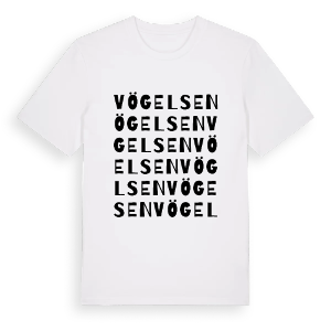 Vögelsen ordlek t-shirt – ekologisk bomull t-shirt från Pinshirt
