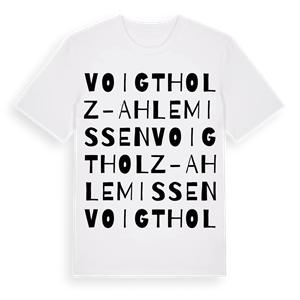Voigtholz-Ahlemissen ordlek t-shirt – ekologisk bomull t-shirt från Pinshirt