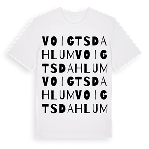 Voigtsdahlum ordlek t-shirt – ekologisk bomull t-shirt från Pinshirt