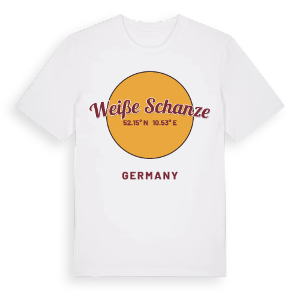 Weiße Schanze cirkel t-shirt – ekologisk bomull t-shirt från Pinshirt