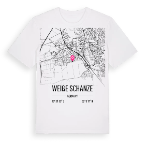 Weiße Schanze karta t-shirt – ekologisk bomull t-shirt från Pinshirt