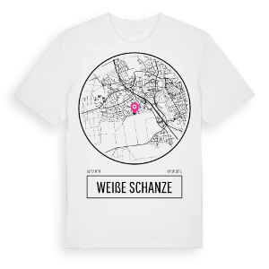 Weiße Schanze t-shirt – ekologisk bomull t-shirt från Pinshirt