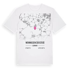 Wennigsen (Deister) karta t-shirt – ekologisk bomull t-shirt från Pinshirt