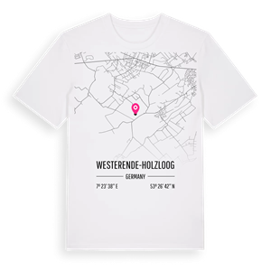 Westerende-Holzloog karta t-shirt – ekologisk bomull t-shirt från Pinshirt