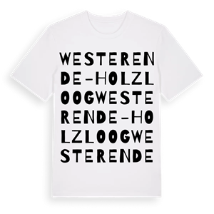 Westerende-Holzloog ordlek t-shirt – ekologisk bomull t-shirt från Pinshirt