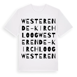 Westerende-Kirchloog ordlek t-shirt – ekologisk bomull t-shirt från Pinshirt