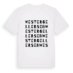Westergellersen ordlek t-shirt – ekologisk bomull t-shirt från Pinshirt
