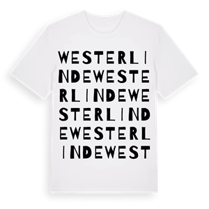 Westerlinde ordlek t-shirt – ekologisk bomull t-shirt från Pinshirt