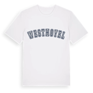 Westhoyel college t-shirt – ekologisk bomull t-shirt från Pinshirt