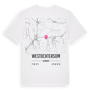Westochtersum karta t-shirt – ekologisk bomull t-shirt från Pinshirt