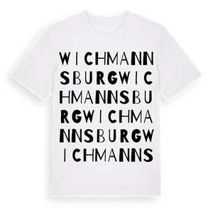 Wichmannsburg ordlek t-shirt – ekologisk bomull t-shirt från Pinshirt