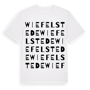 Wiefelstede ordlek t-shirt – ekologisk bomull t-shirt från Pinshirt