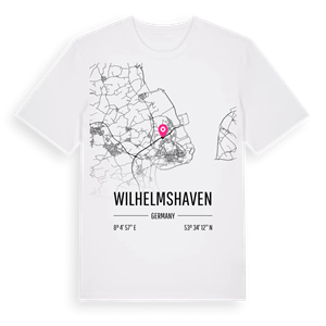 Wilhelmshaven karta t-shirt – ekologisk bomull t-shirt från Pinshirt