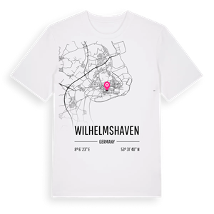 Wilhelmshaven karta t-shirt – ekologisk bomull t-shirt från Pinshirt