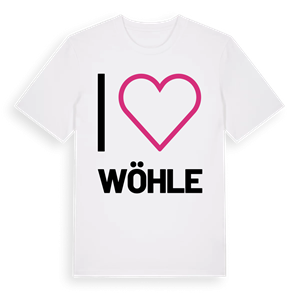 Jag älskar Wöhle t-shirt stort tryck – ekologisk bomull t-shirt från Pinshirt