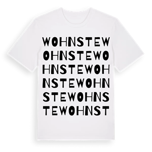 Wohnste ordlek t-shirt – ekologisk bomull t-shirt från Pinshirt