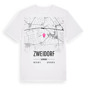 Zweidorf karta t-shirt – ekologisk bomull t-shirt från Pinshirt