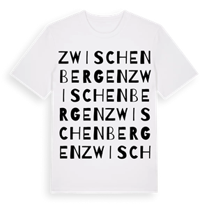 Zwischenbergen ordlek t-shirt – ekologisk bomull t-shirt från Pinshirt