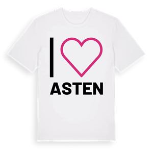 Jag älskar Asten t-shirt stort tryck – ekologisk bomull t-shirt från Pinshirt