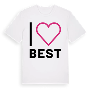 Jag älskar Best t-shirt stort tryck – ekologisk bomull t-shirt från Pinshirt