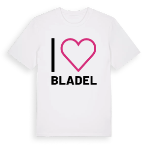 Jag älskar Bladel t-shirt stort tryck – ekologisk bomull t-shirt från Pinshirt
