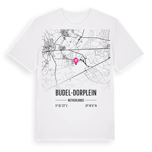 Budel-Dorplein karta t-shirt – ekologisk bomull t-shirt från Pinshirt