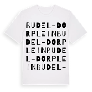Budel-Dorplein ordlek t-shirt – ekologisk bomull t-shirt från Pinshirt