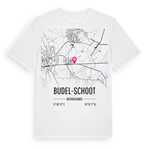 Budel-Schoot karta t-shirt – ekologisk bomull t-shirt från Pinshirt