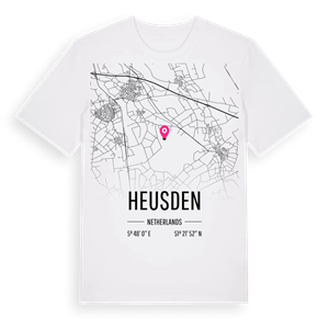 Heusden karta t-shirt – ekologisk bomull t-shirt från Pinshirt