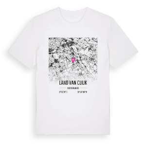 Land van Cuijk karta t-shirt – ekologisk bomull t-shirt från Pinshirt