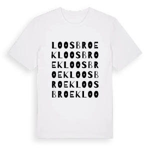 Loosbroek ordlek t-shirt – ekologisk bomull t-shirt från Pinshirt