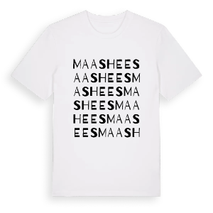 Maashees ordlek t-shirt – ekologisk bomull t-shirt från Pinshirt