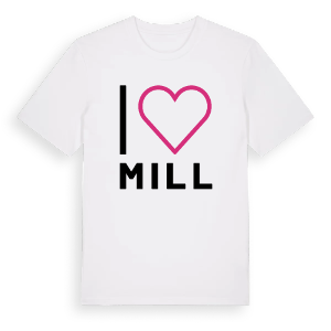 Jag älskar Mill t-shirt stort tryck – ekologisk bomull t-shirt från Pinshirt