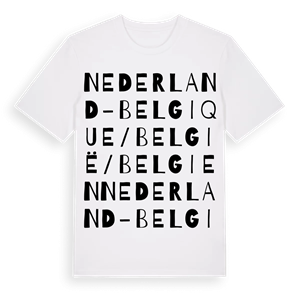 Nederland - Belgique / België / Belgien ordlek t-shirt – ekologisk bomull t-shirt från Pinshirt
