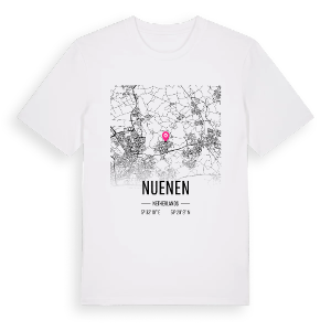 Nuenen karta t-shirt – ekologisk bomull t-shirt från Pinshirt
