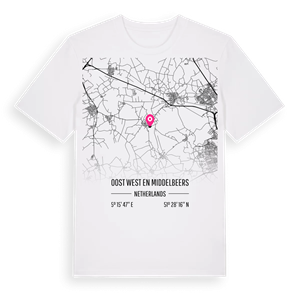 Oost West en Middelbeers karta t-shirt – ekologisk bomull t-shirt från Pinshirt