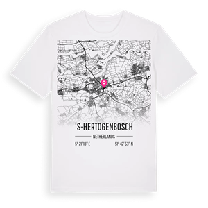 's-Hertogenbosch karta t-shirt – ekologisk bomull t-shirt från Pinshirt