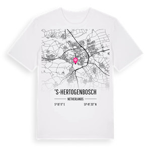 's-Hertogenbosch karta t-shirt – ekologisk bomull t-shirt från Pinshirt
