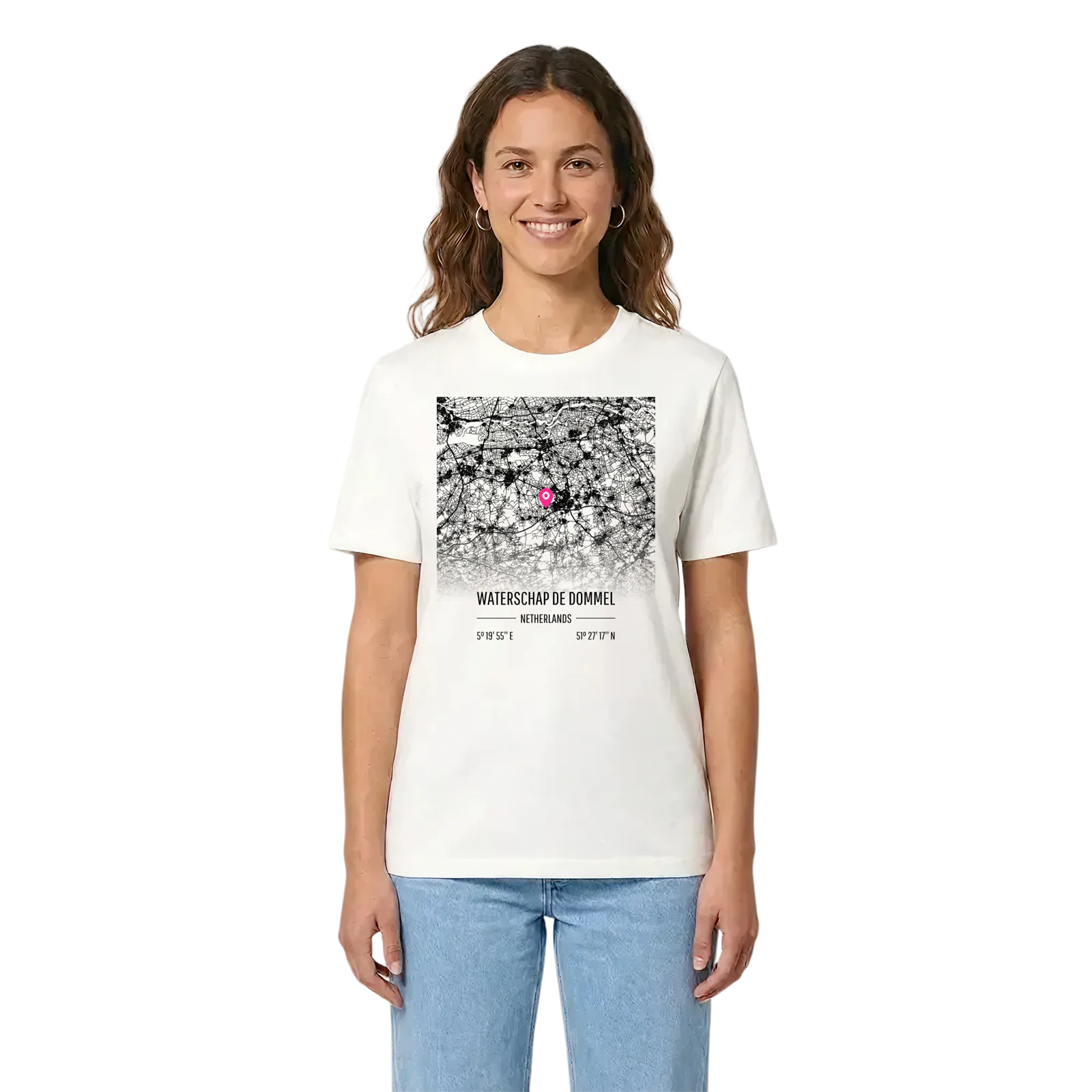 Waterschap De Dommel karta t-shirt – White, i miljö