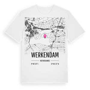 Werkendam karta t-shirt – ekologisk bomull t-shirt från Pinshirt