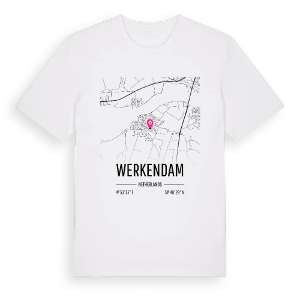 Werkendam karta t-shirt – ekologisk bomull t-shirt från Pinshirt