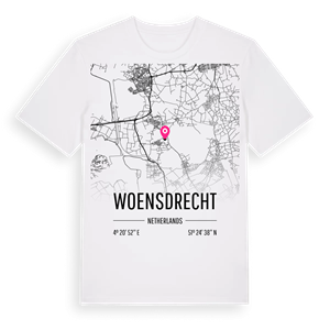 Woensdrecht karta t-shirt – ekologisk bomull t-shirt från Pinshirt