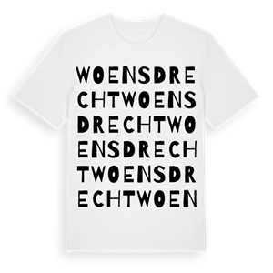 Woensdrecht ordlek t-shirt – ekologisk bomull t-shirt från Pinshirt