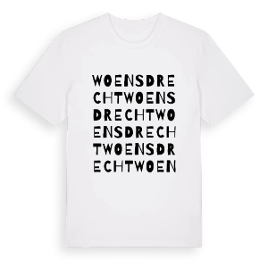 Woensdrecht ordlek t-shirt – ekologisk bomull t-shirt från Pinshirt