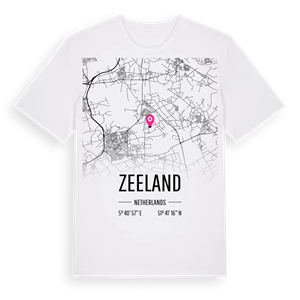 Zeeland karta t-shirt – ekologisk bomull t-shirt från Pinshirt