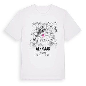 Alkmaar karta t-shirt – ekologisk bomull t-shirt från Pinshirt
