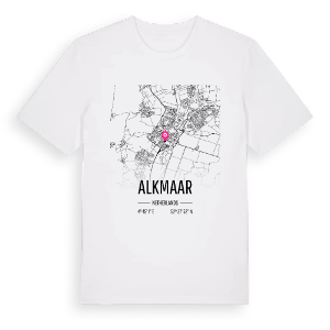 Alkmaar karta t-shirt – ekologisk bomull t-shirt från Pinshirt