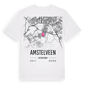 Amstelveen karta t-shirt – ekologisk bomull t-shirt från Pinshirt