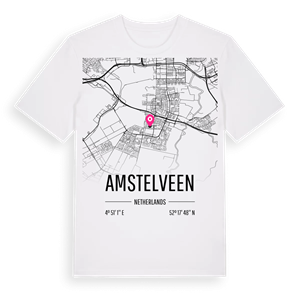 Amstelveen karta t-shirt – ekologisk bomull t-shirt från Pinshirt