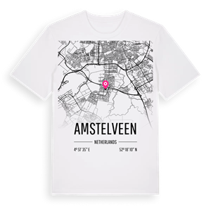 Amstelveen karta t-shirt – ekologisk bomull t-shirt från Pinshirt